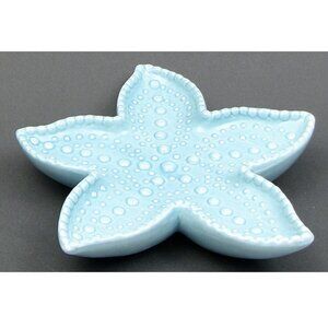 Blue Ceramic Starfish Candy Dish 9 1/2" long by 9 1/2" wide by 1 3/4" deep 14338